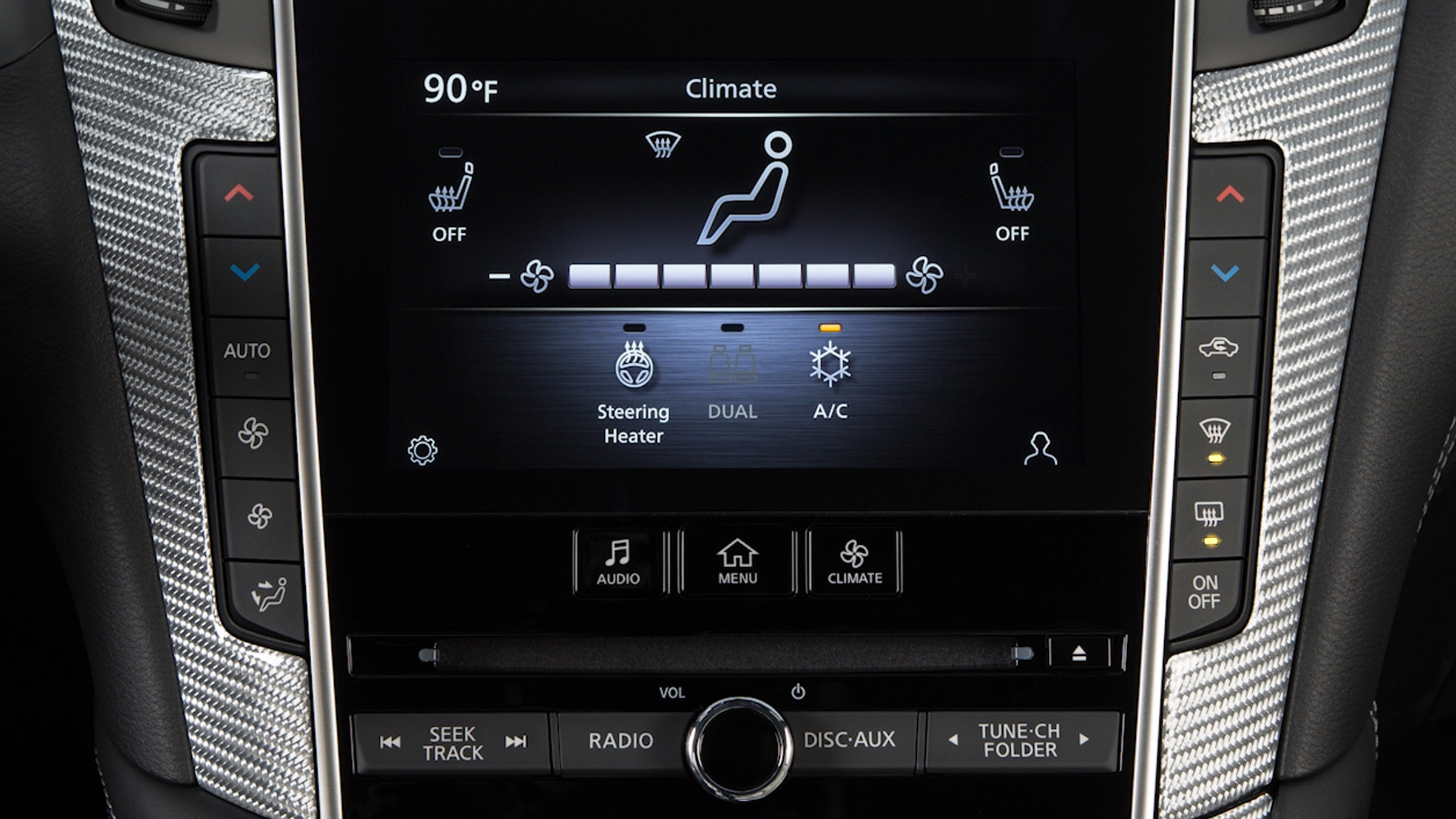 2022 INFINITI Q60 car dual zone auto temperature control.